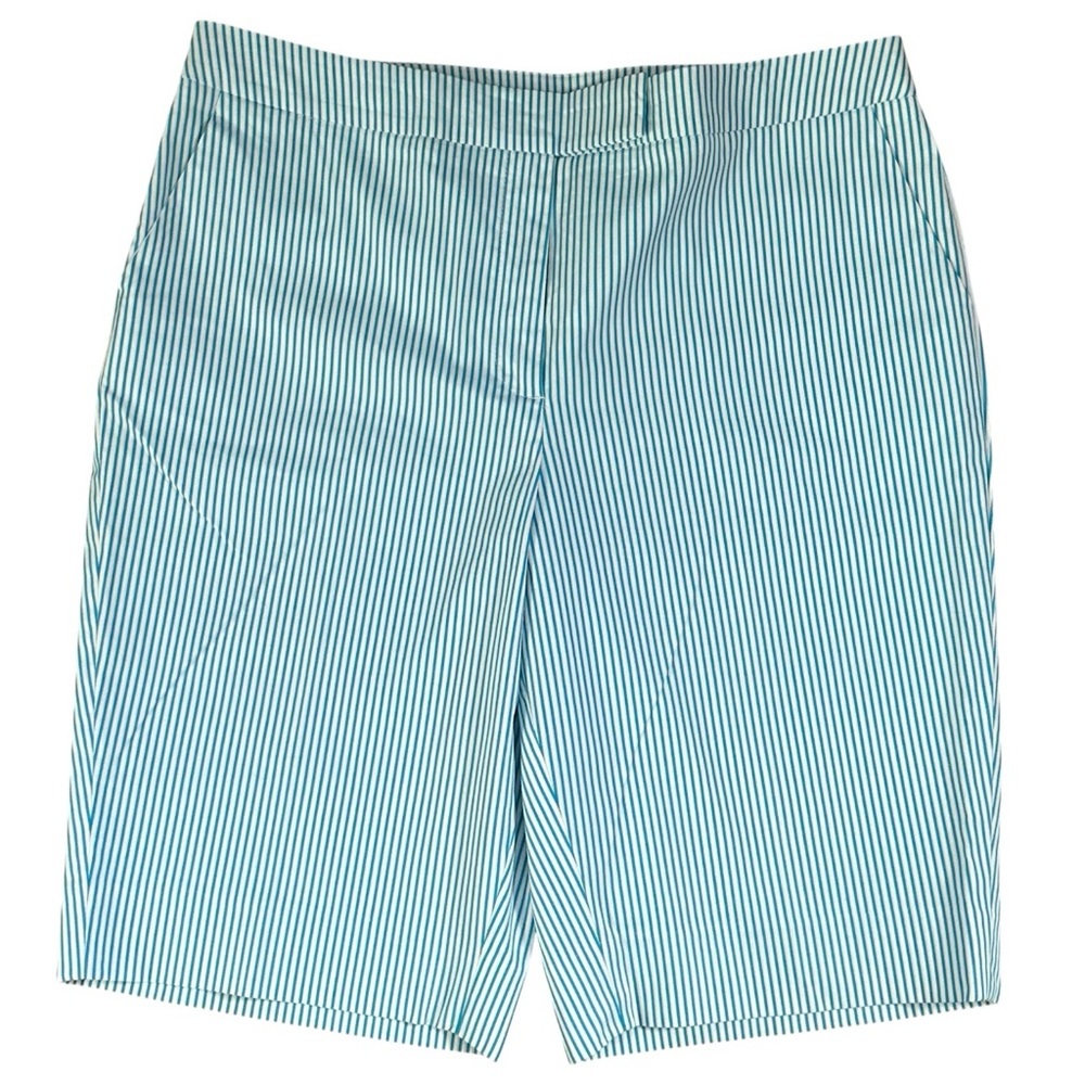 Jones New York Bermuda Shorts Blue & White Striped Size 12